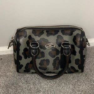 Coach Mini Bennett Black Leopard Handbag